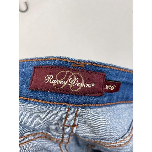 Raven Denim Womens Size 26 Medium Wash Boot Cut Jeans‎ Stretch Low Rise Retro - Picture 8 of 11